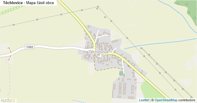 Těchlovice - mapa části obce