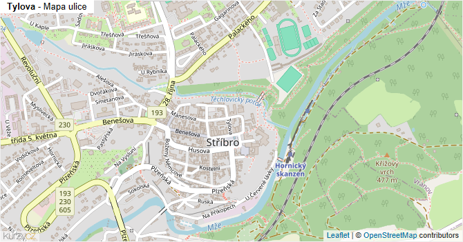 Tylova - mapa ulice