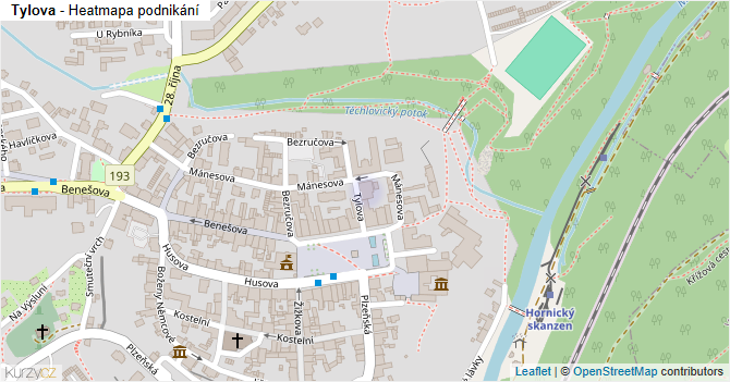 Tylova - mapa podnikání