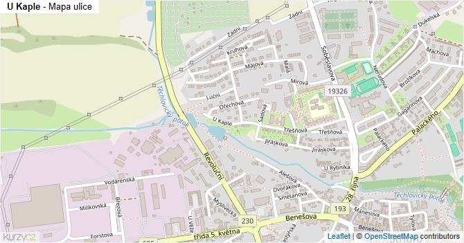U Kaple - mapa ulice