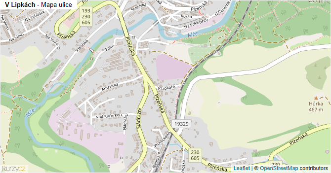 V Lipkách - mapa ulice