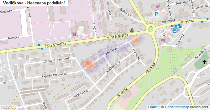 Vodičkova - mapa podnikání