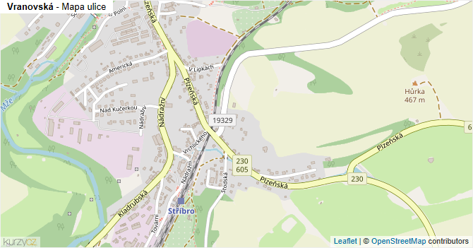 Vranovská - mapa ulice
