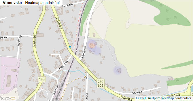 Vranovská - mapa podnikání