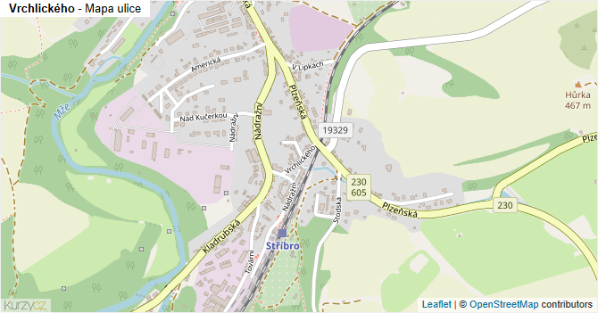 Vrchlického - mapa ulice