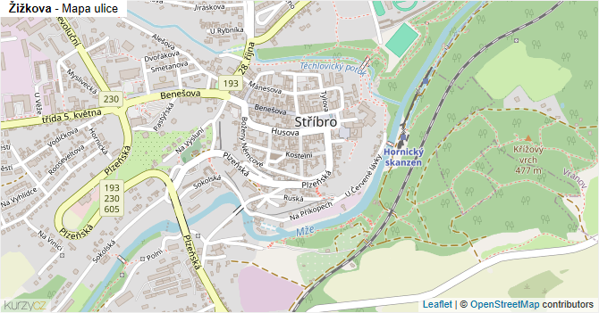 Žižkova - mapa ulice