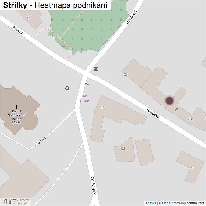 Mapa Střílky - Firmy v obci.