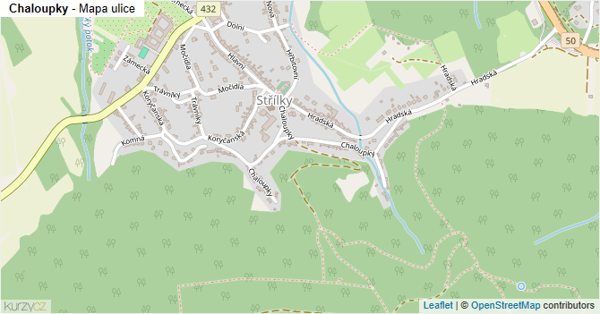Chaloupky - mapa ulice