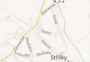 Dolní v obci Střílky - mapa ulice