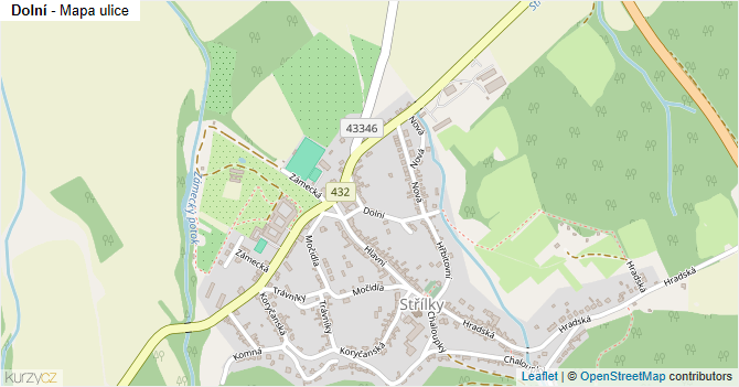 Dolní - mapa ulice