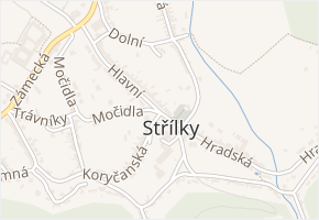Hlavní v obci Střílky - mapa ulice
