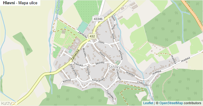 Hlavní - mapa ulice