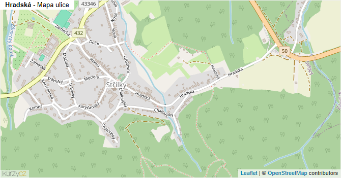 Hradská - mapa ulice