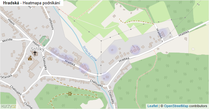 Hradská - mapa podnikání