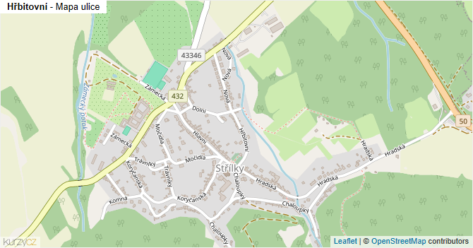 Hřbitovní - mapa ulice