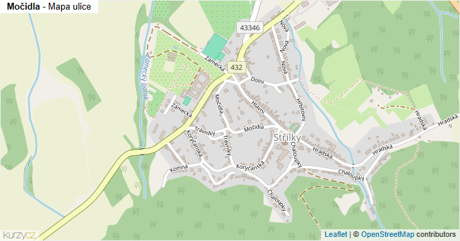 Močidla - mapa ulice