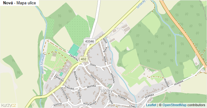 Nová - mapa ulice