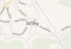 Střílky v obci Střílky - mapa části obce