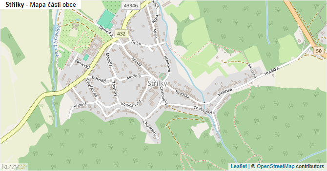Střílky - mapa části obce