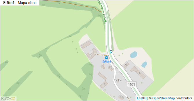 Střítež - mapa obce