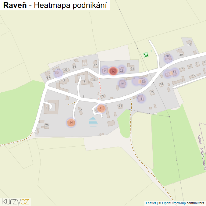 Mapa Raveň - Firmy v části obce.