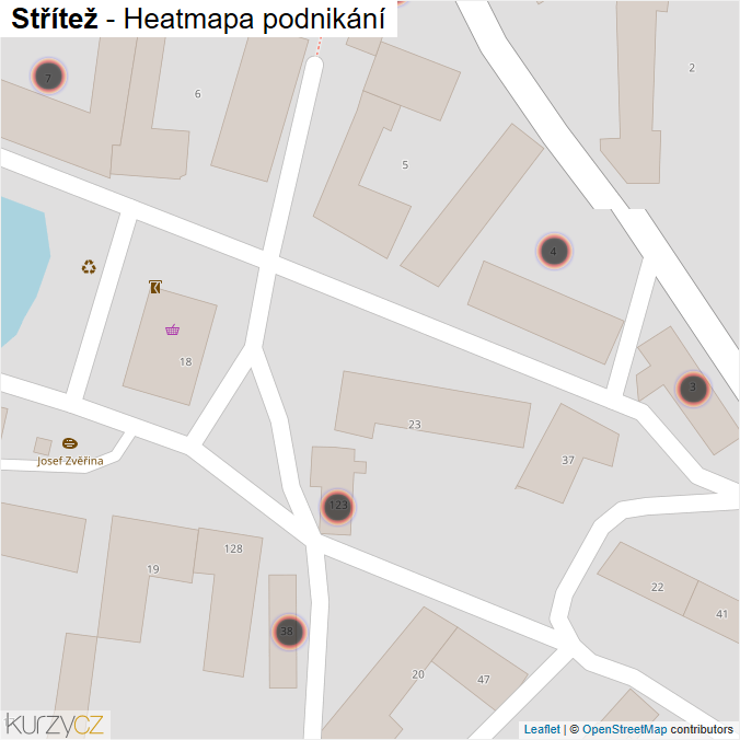 Mapa Střítež - Firmy v obci.