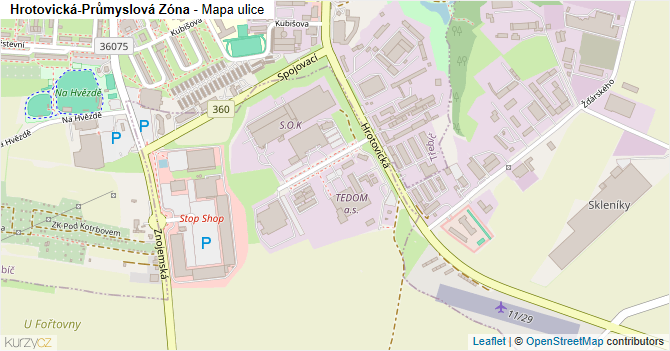 Hrotovická-Průmyslová Zóna - mapa ulice