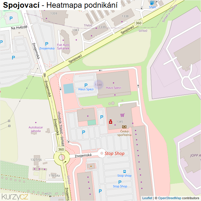 Mapa Spojovací - Firmy v ulici.