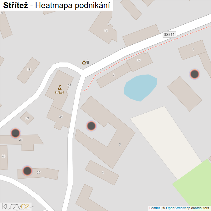 Mapa Střítež - Firmy v obci.