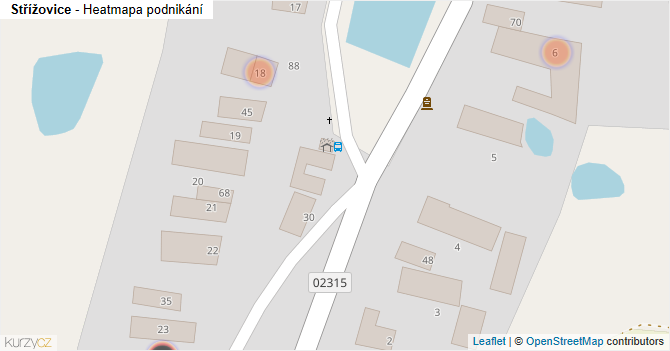 Střížovice - mapa podnikání