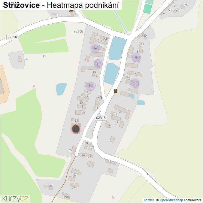 Mapa Střížovice - Firmy v části obce.
