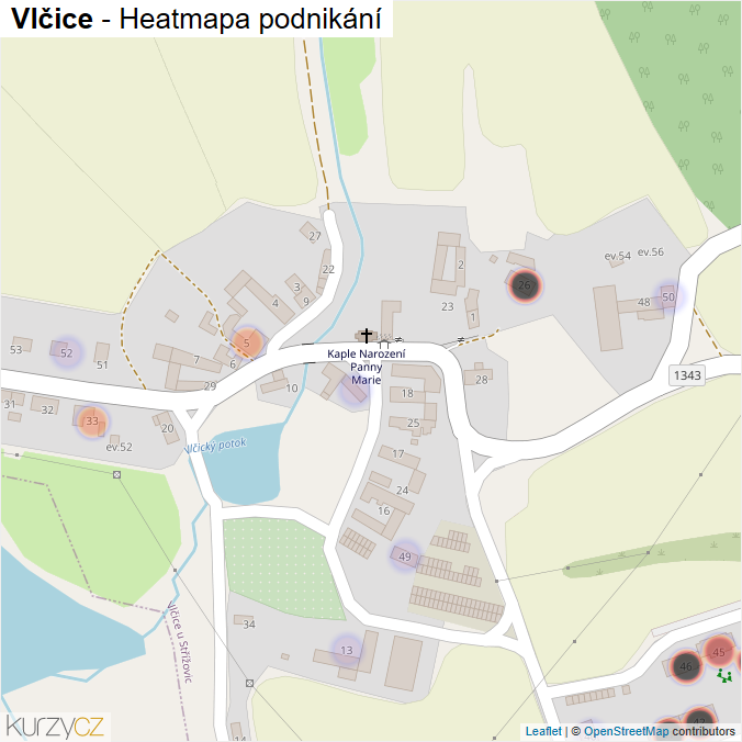 Mapa Vlčice - Firmy v části obce.