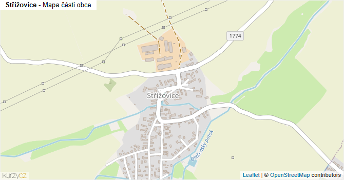 Střížovice - mapa části obce