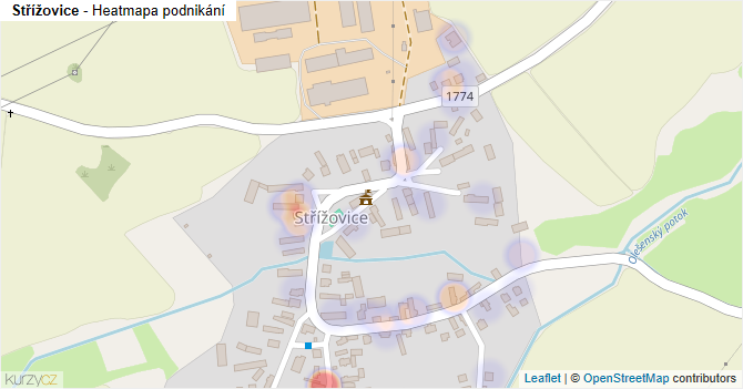 Střížovice - mapa podnikání