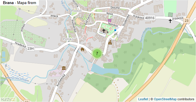 Brana - mapa firem
