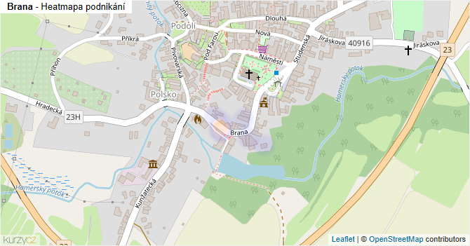 Brana - mapa podnikání