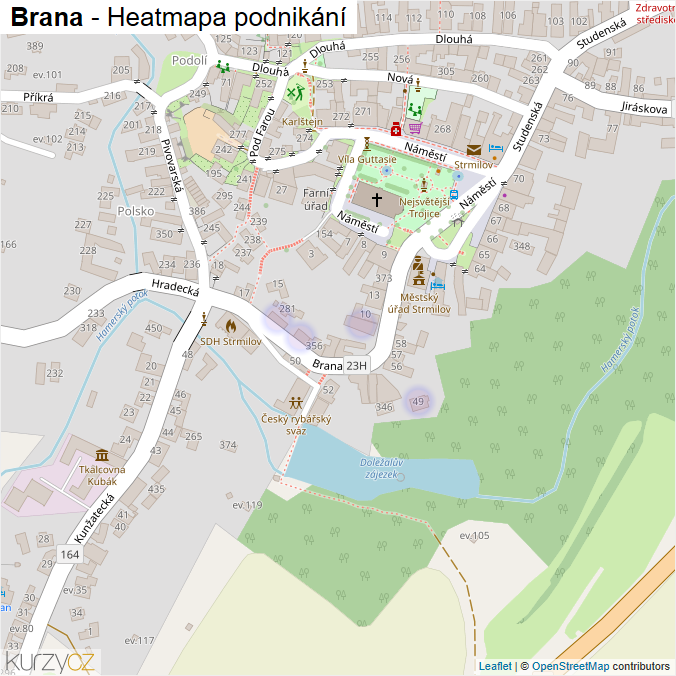 Mapa Brana - Firmy v ulici.