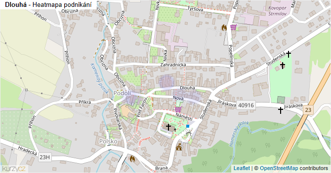 Dlouhá - mapa podnikání