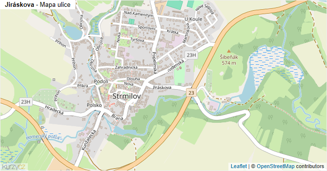 Jiráskova - mapa ulice