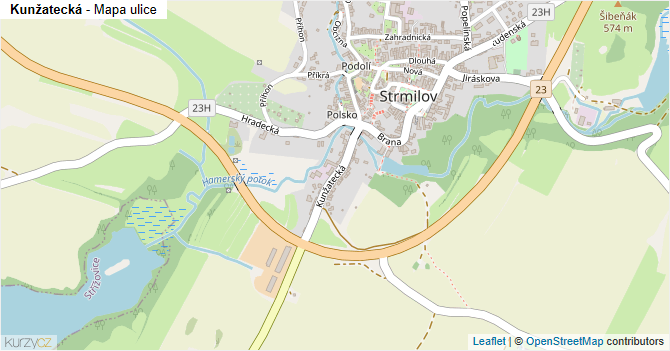 Kunžatecká - mapa ulice