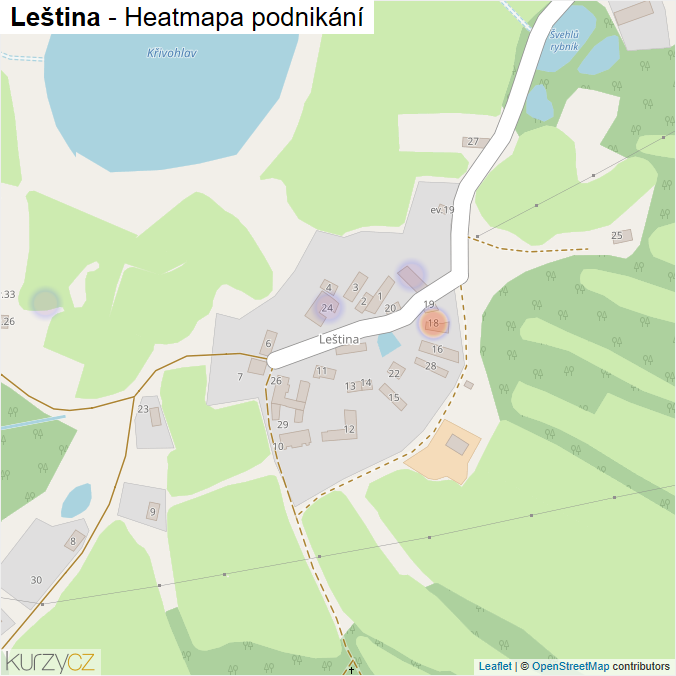 Mapa Leština - Firmy v části obce.