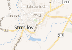 Náměstí v obci Strmilov - mapa ulice