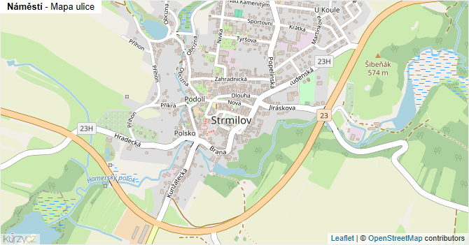 Náměstí - mapa ulice