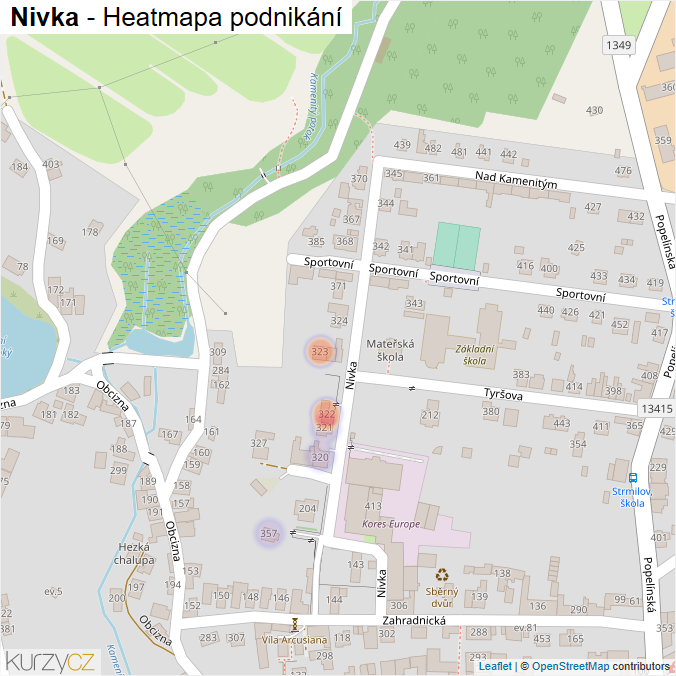 Mapa Nivka - Firmy v ulici.