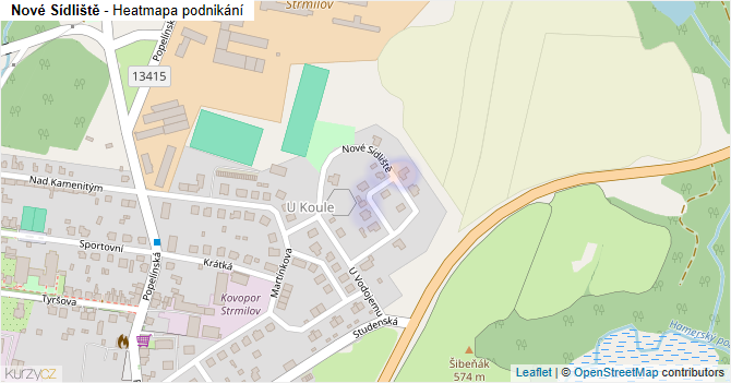 Nové Sídliště - mapa podnikání