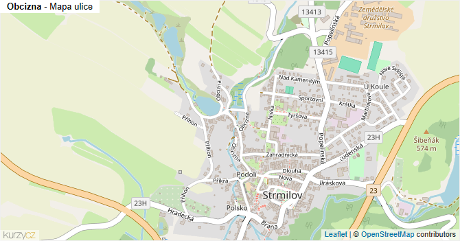 Obcizna - mapa ulice