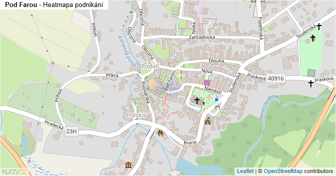 Pod Farou - mapa podnikání