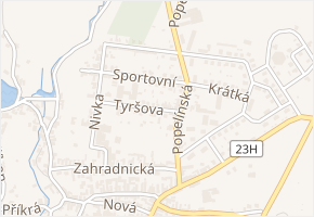 Tyršova v obci Strmilov - mapa ulice