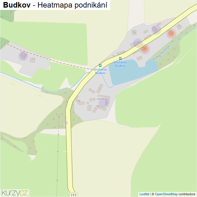Mapa Budkov - Firmy v části obce.