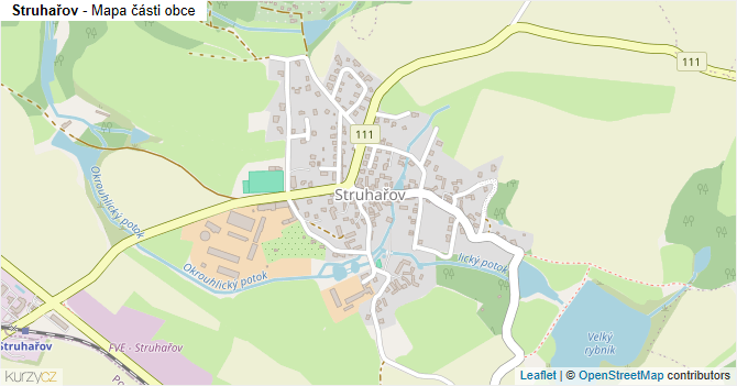 Struhařov - mapa části obce